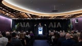Illya Azaroff speaks at his inaguration