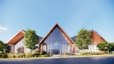 Food hall with a triangular roof