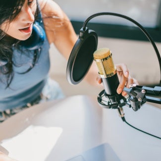 A podcaster