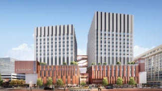 Auditorium/education center, Heart Center, Roof Terrace, Inpatient Tower Bridges, North Anderson Arcade, Healing Gardens, Cancer Center, Meditation Space